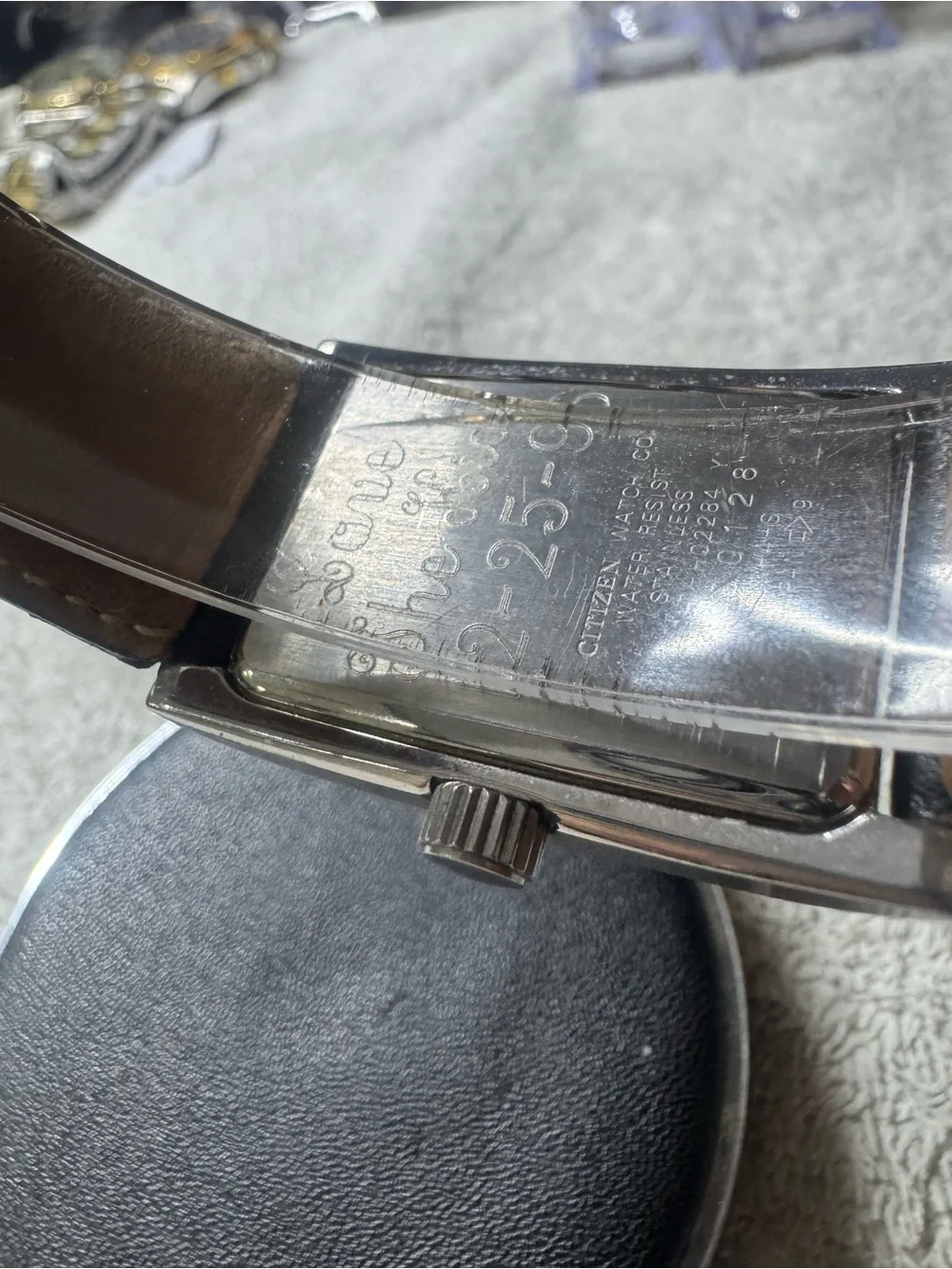 Citizen Black Dial Rectangular Stainless Steel Watch